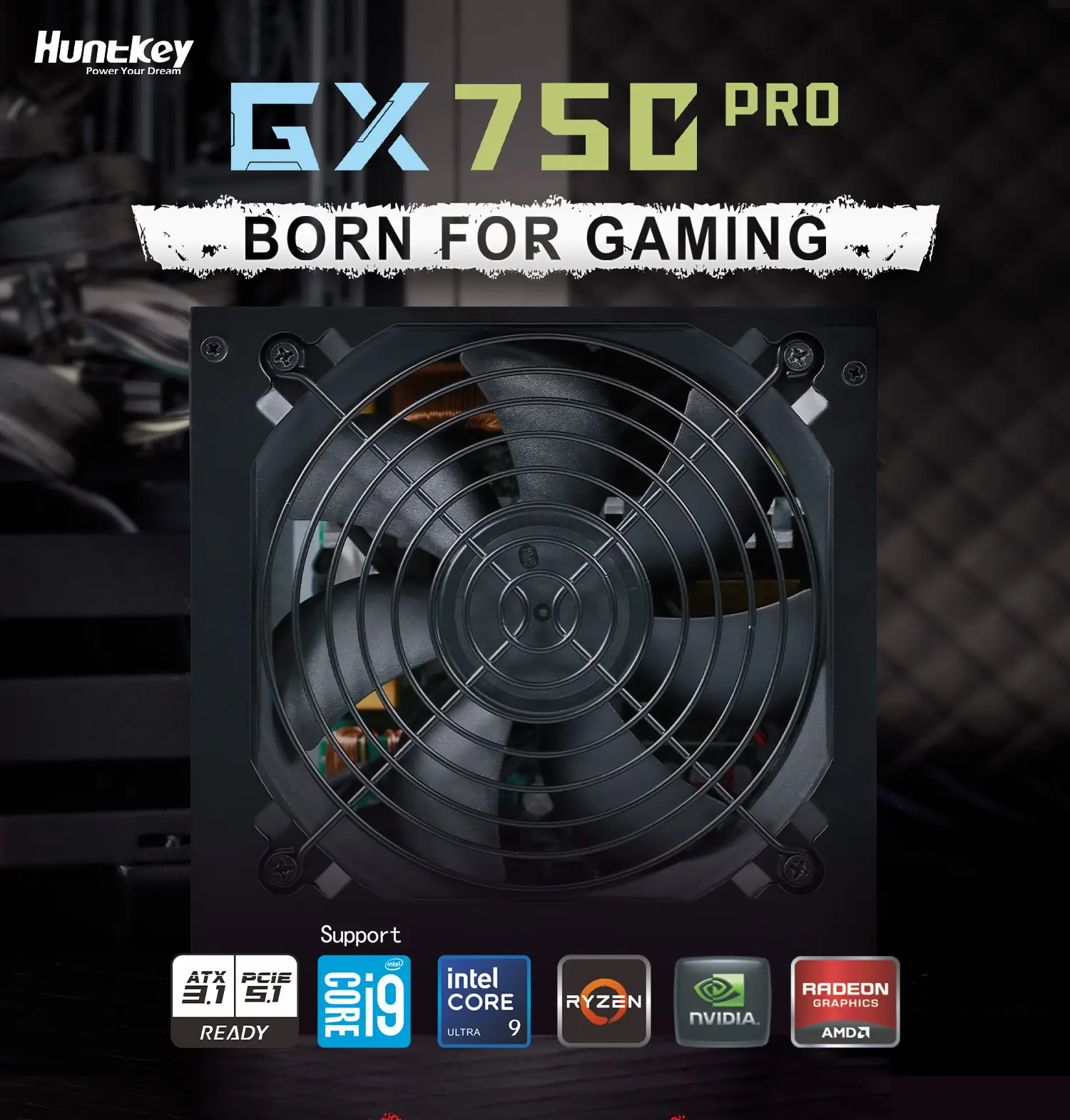 Huntkey GX750 Pro Gaming PSU | 750W 80 PLUS Certified Power Supply