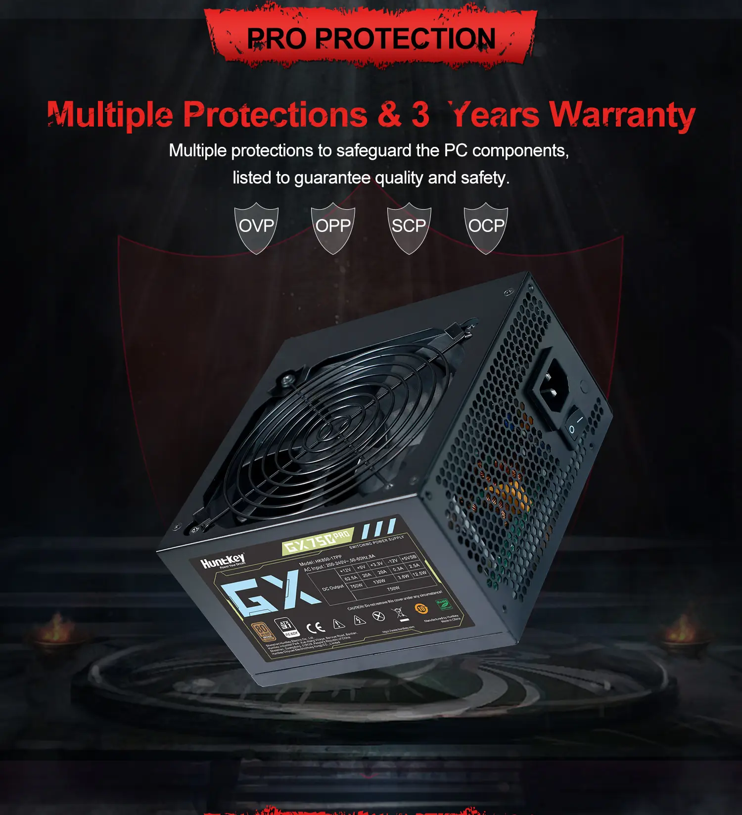 Huntkey GX750 Pro Gaming PSU | 750W 80 PLUS Certified Power Supply