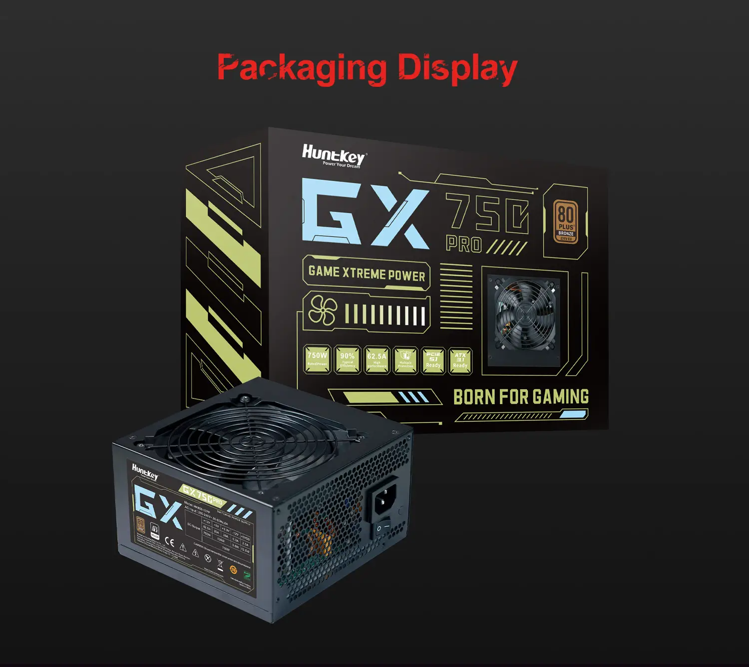 Huntkey GX750 Pro Gaming PSU | 750W 80 PLUS Certified Power Supply