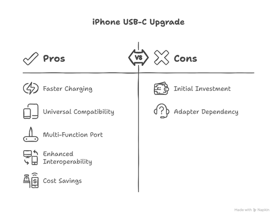 Pros and cons for iPhone users change to Type-C charger