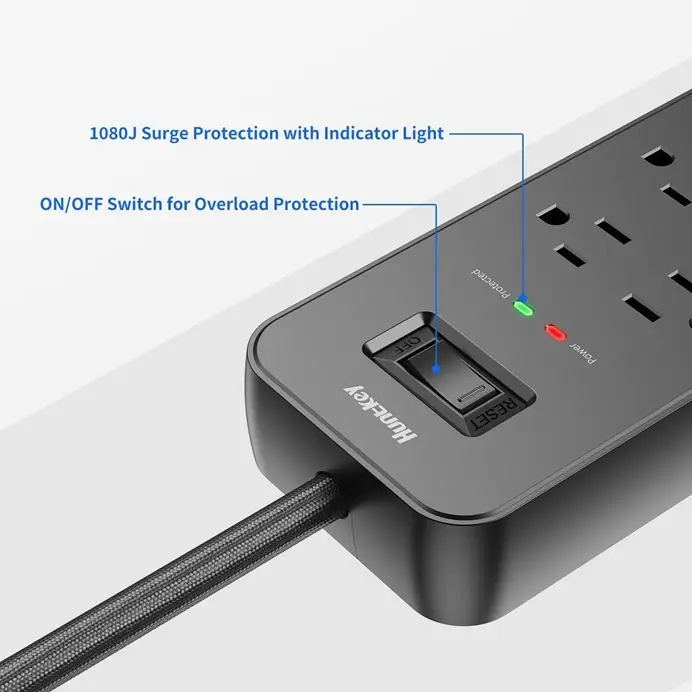 Huantkey power strip protection lights