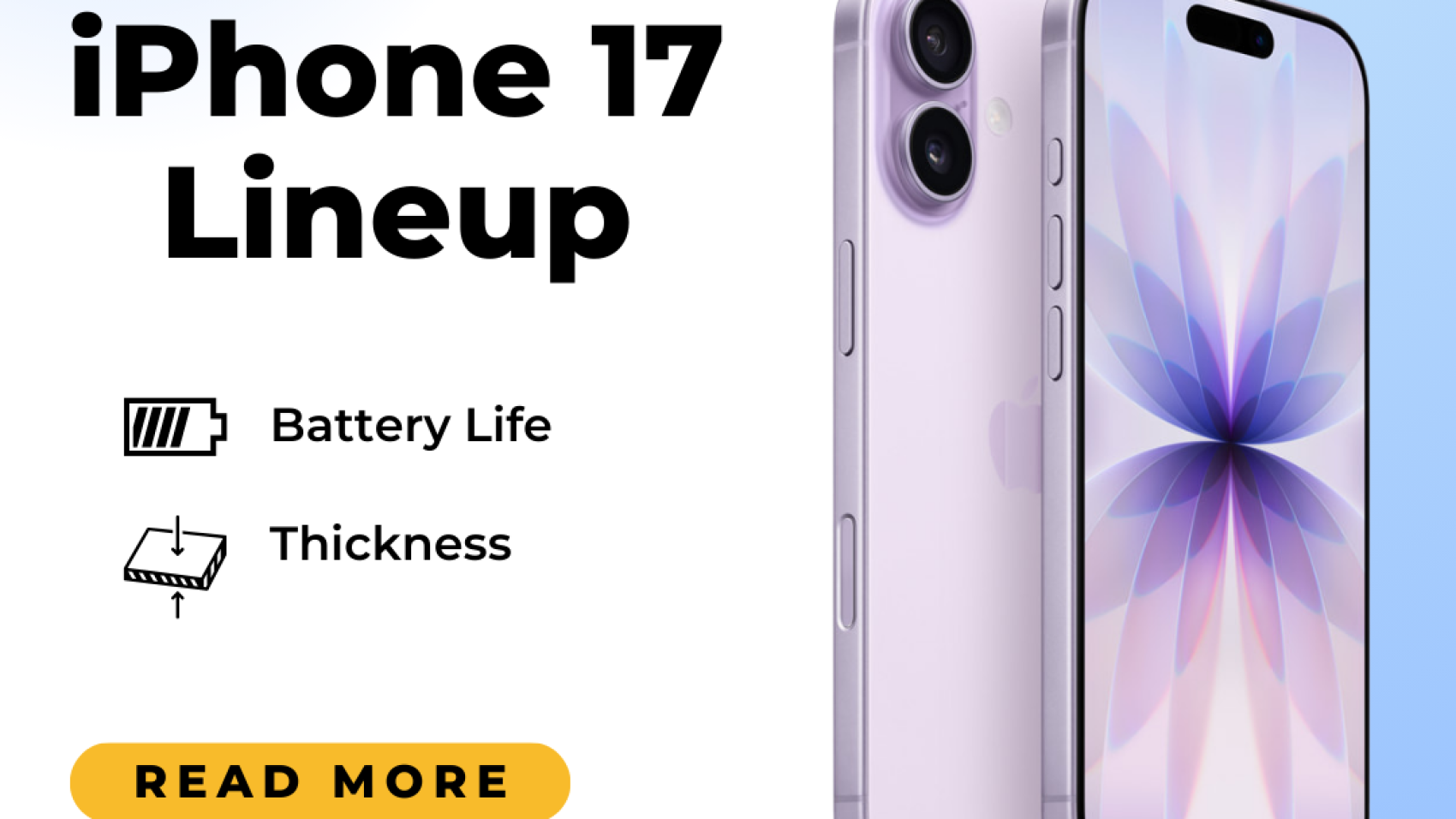 iPhone 17 Lineup battery and phone size