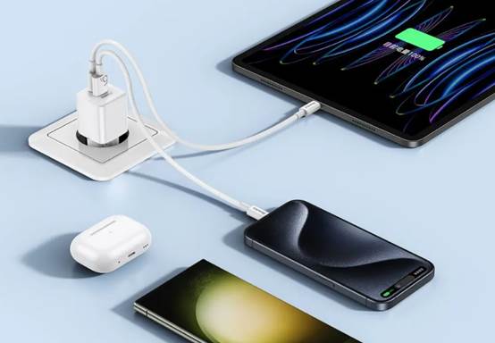 Huntkey charging set can charge tablet and phone at the same ime